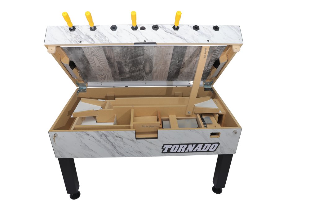 Tornado® Custom Finish Foosball Table T-3000 - Calcutta Marble